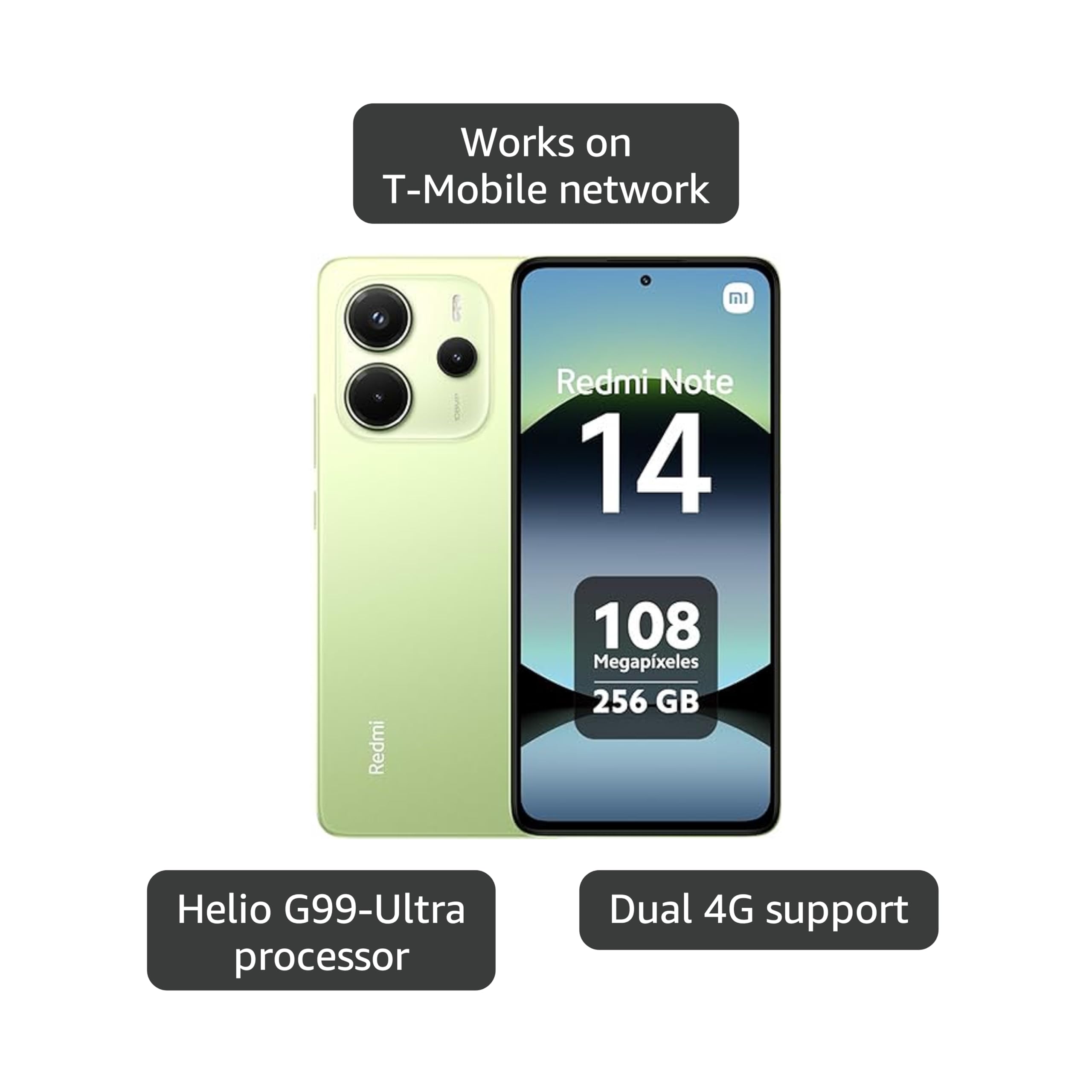 Amazon.com: XIAOMI Redmi Note 14 4G LTE (for Tmobile Mint Tello